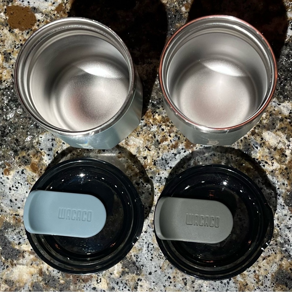 Lot of 2 6 oz Wacaco Octaroma Espresso Latte Cortado Coffee Tumblers Blue & Gray - Picture 5 of 10